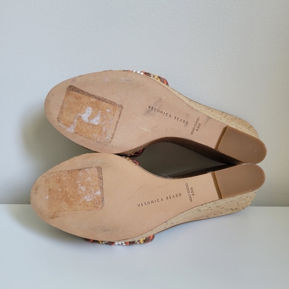 NEW Veronica Beard Dali Woven Wedge Sandals Brown - Picture 4 of 5